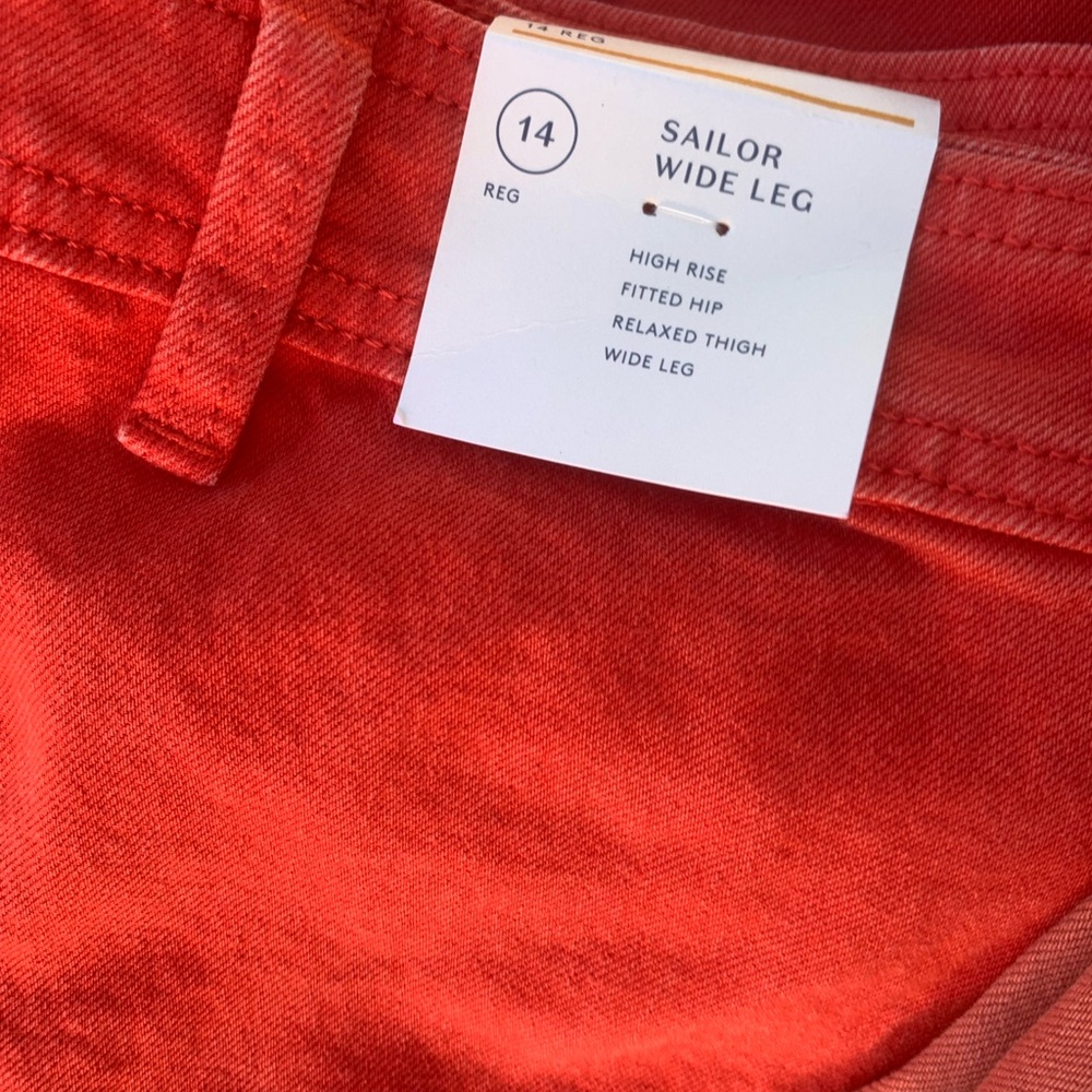 NWT Universal Thread Coral Red Sailor Wide-Leg Jeans - Picture 7 of 7
